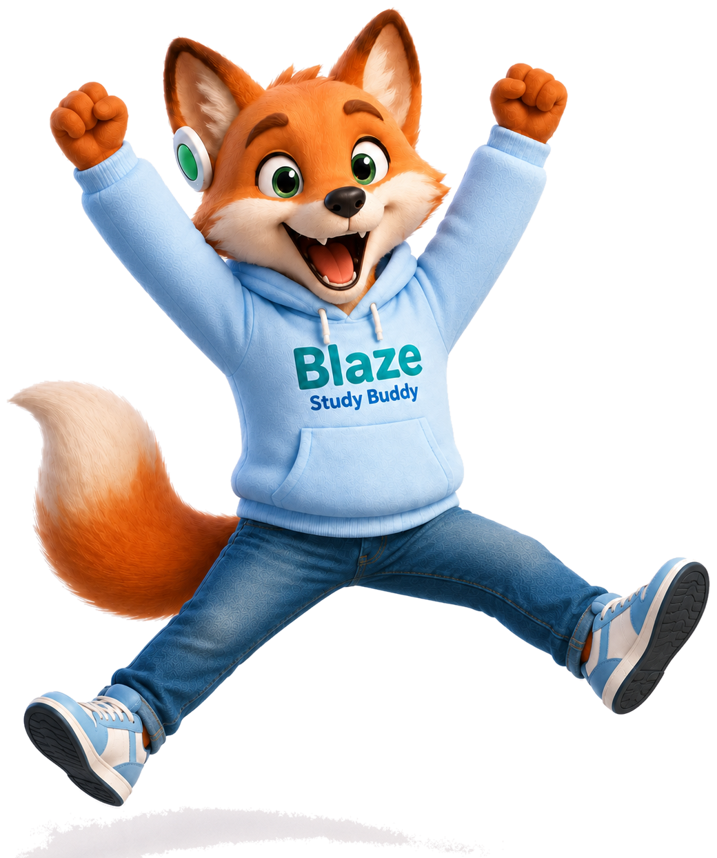 Blaze the NurEd mascot cheering