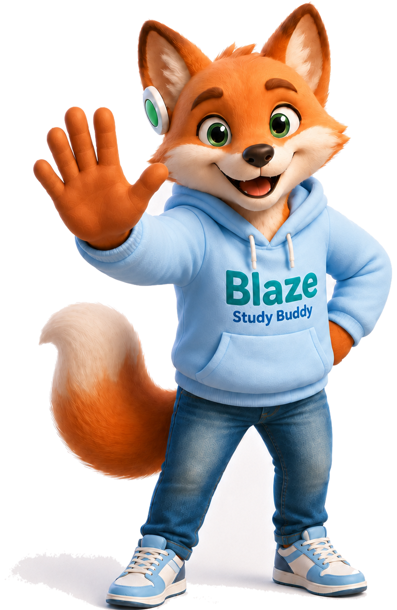 Blaze the NurEd mascot offering a high five